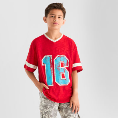 Thereabouts Little & Big Boys V Neck Short Sleeve Graphic T-Shirt