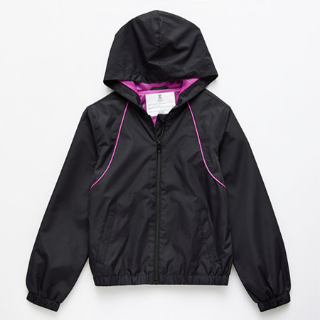 Xersion Little & Big Kid Girls Lightweight Windbreaker, Xx-small (4-5), Black