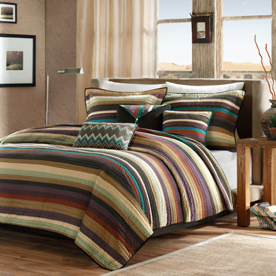 Madison Park Sequoia Reversible Quilt Set With Throw Pillows