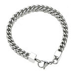 Mens Stainless Steel Multi-Row Chain Bracelet