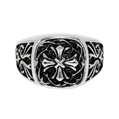 Mens Two-Tone Stainless Steel Cross Ring, Color: Two Tone - JCPenney