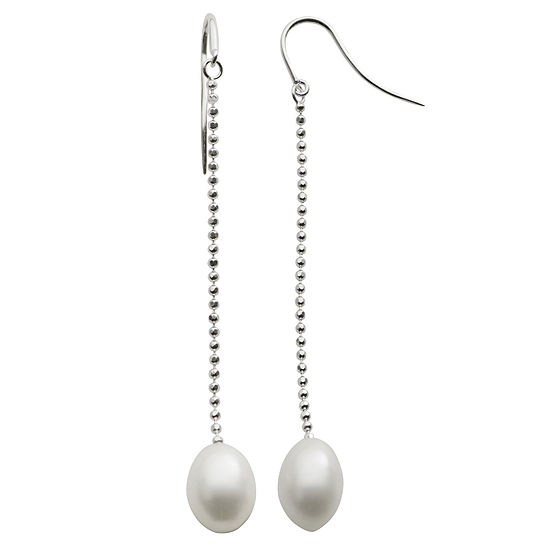 9-10Mm Cultured Freshwater Pearl Sterling Silver Earrings