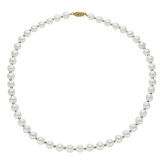 7-7.5Mm Cultured Freshwater Pearl Sterling Silver Necklace