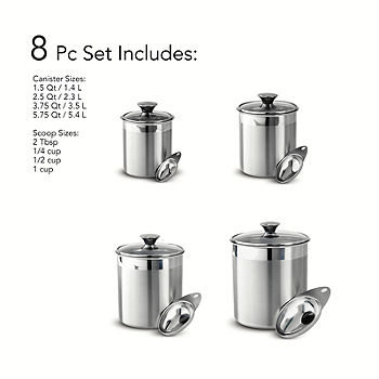 Tramontina 6 Pc Stainless Steel Covered Canister Set with Measuring Scoops  - Sam's Club