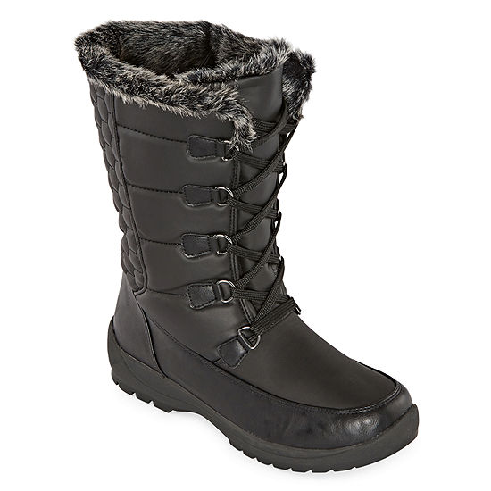 Totes Womens Alana Waterproof Insulated Winter Boots Flat Heel