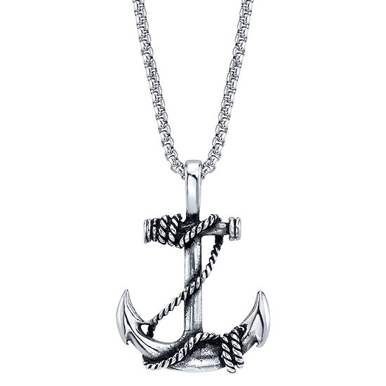 J.P. Army Men's Jewelry Stainless Steel 24 Inch Box Pendant Necklace