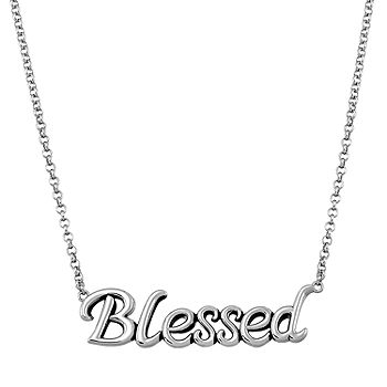 Silver Pendant Necklace Women 3D Letter Pearl Necklace Birthday