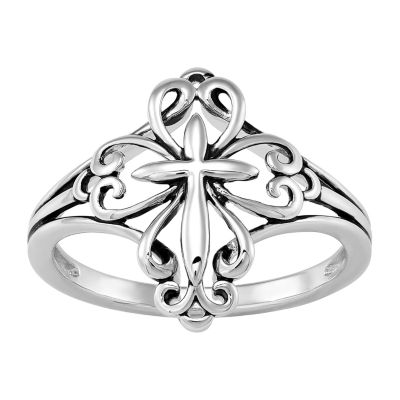 Forever Inspired Womens Sterling Silver Cross Cocktail Ring - JCPenney