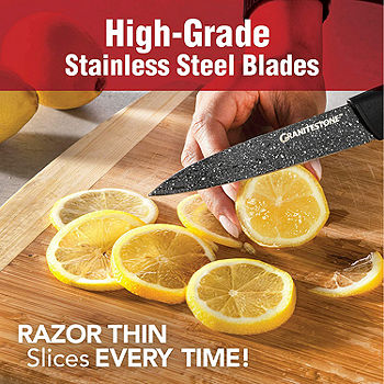 Granitestone Nutriblade 6-pc. Easy Grip Handle Knife Set, Color: Black -  JCPenney