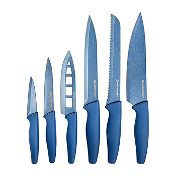 Set of 3 Vintage Rogers Pro Set Kitchen Knives EUC Blue plastic Handles Good  Con