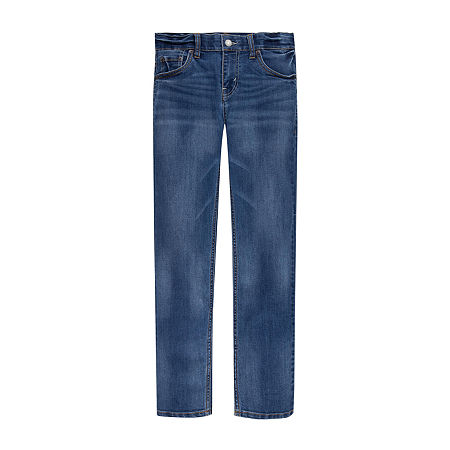 Levi's Big Kid Boys Adjustable Waist Stretch Fabric 502 Tapered Leg Regular Fit Jean, 16, Blue
