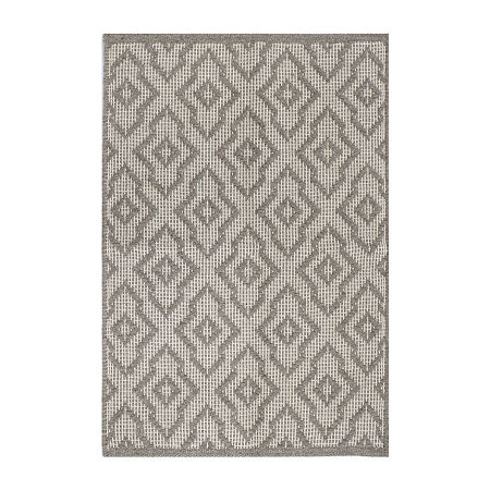 Riviera Home Grey Pattern Rectangular Accent Indoor Rugs, One Size, Gray