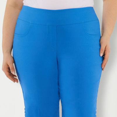 Hearts Of Palm Plus Size Mango Tango Solid Skimmer Pants