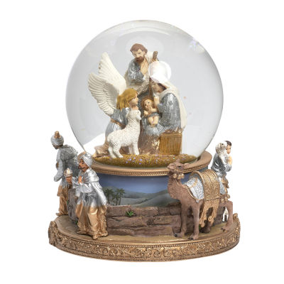 Roman 7in Musical Dome Nativity Snow Globe