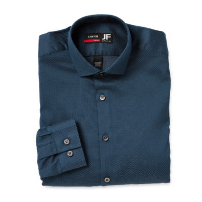 J. Ferrar Ultra Comfort Mens Slim Fit Stretch Fabric Wrinkle Free Long Sleeve Dress Shirt