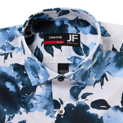 J. Ferrar Ultra Comfort Mens Slim Fit Stretch Fabric Wrinkle Free Long Sleeve Dress Shirt