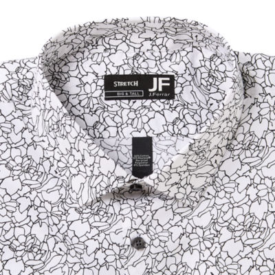 J. Ferrar Mens Big & Tall Regular Fit Easy Care Stretch Fabric Long Sleeve Dress Shirt