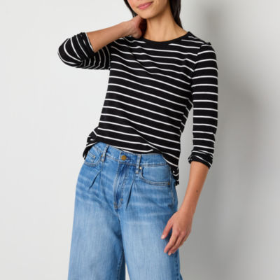 a.n.a Womens Tall Crew Neck Long Sleeve T-Shirt