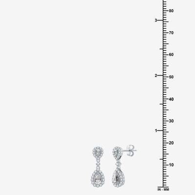 (G-H / Si2-I1) 1 CT. T.W. Lab Grown White Diamond 10K White Gold Pear Drop Earrings