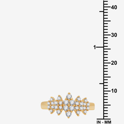 G-H / Si2-I1) 1/ CT. T.W. Lab Grown White Diamond 10K Gold Cluster Band