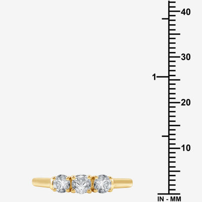 I Said Yes (H-I / I1) Womens 1/2 CT. T.W. Lab Grown White Diamond 14K Gold Over Silver Sterling Round 3-Stone Engagement Ring