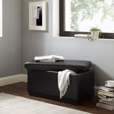 Berlinda Faux Leather Rectangular Storage Ottoman