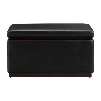 Berlinda Faux Leather Rectangular Storage Ottoman