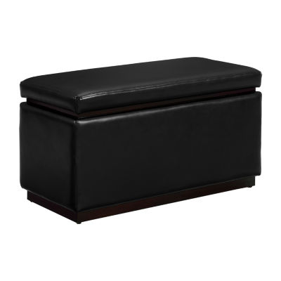 Berlinda Faux Leather Rectangular Storage Ottoman