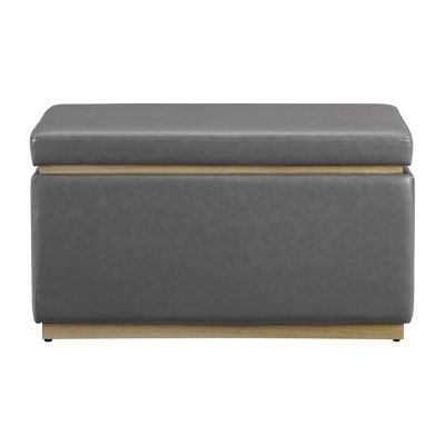 Berlinda Faux Leather Rectangular Storage Ottoman