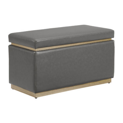 Berlinda Faux Leather Rectangular Storage Ottoman