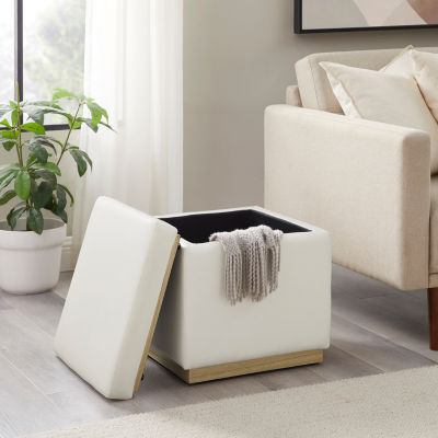 Berlinda Faux Leather Cube Storage Ottoman
