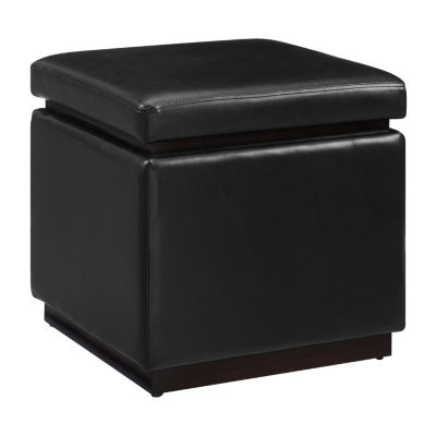 Berlinda Faux Leather Cube Storage Ottoman