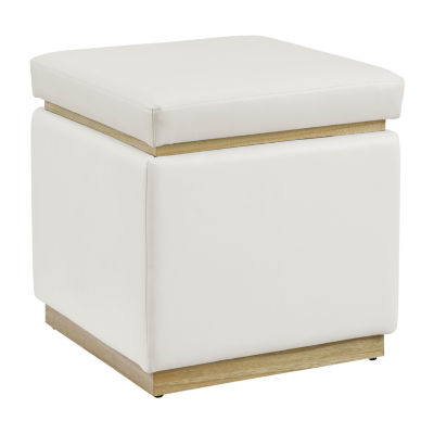 Berlinda Faux Leather Cube Storage Ottoman