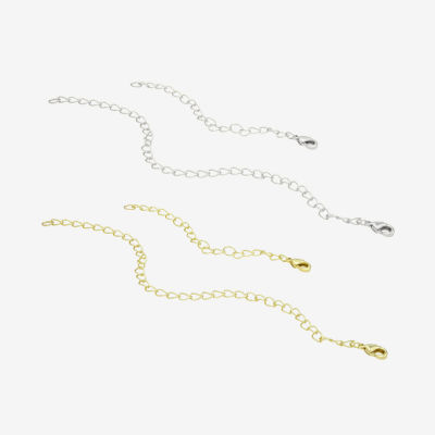 Silver Reflections Womens 14K Gold Over Brass Pure Silver Over Brass 6 Inch Necklace Extender