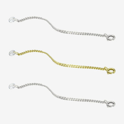 Silver Reflections Womens 14K Gold Over Brass Pure Silver Over Brass 3 Inch Necklace Extender
