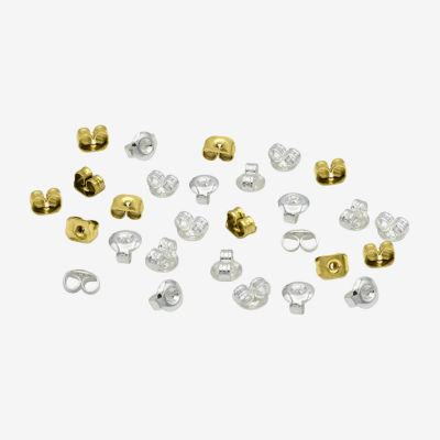 Silver Reflections 14K Gold Over Brass Pure Silver Over Brass Earring Backs