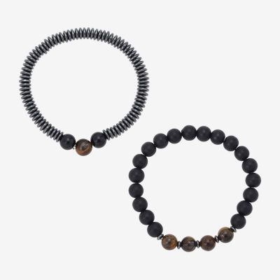 J.P. Army Mens 2-pc. Multi Color Stainless Steel Bracelet Set