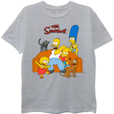Little & Big Kid Boys Crew Neck Short Sleeve Regular Fit The Simpsons Graphic T-Shirt