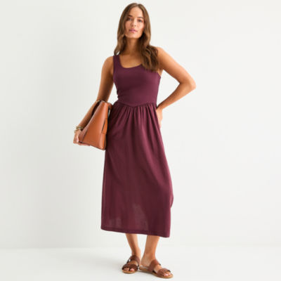 a.n.a Womens Sleeveless Midi A-Line Dress