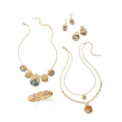 a.n.a Gold Tone Fan Womens Drop Earrings