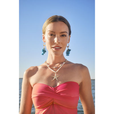 Bijoux Bar Gold Tone Starfish Womens 2-pc. Necklace Set