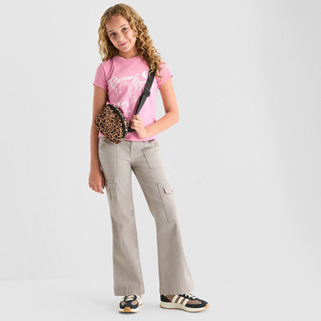 Thereabouts Little & Big Girls Flare Cargo Pant, 14.5 Plus, Gray