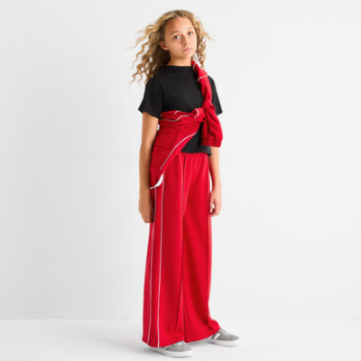 Xersion Little & Big Girls High Rise Wide Leg Track Pant