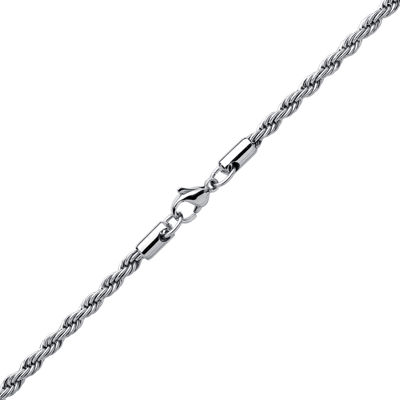 Mens 4mm Stainless Steel Rope Chain