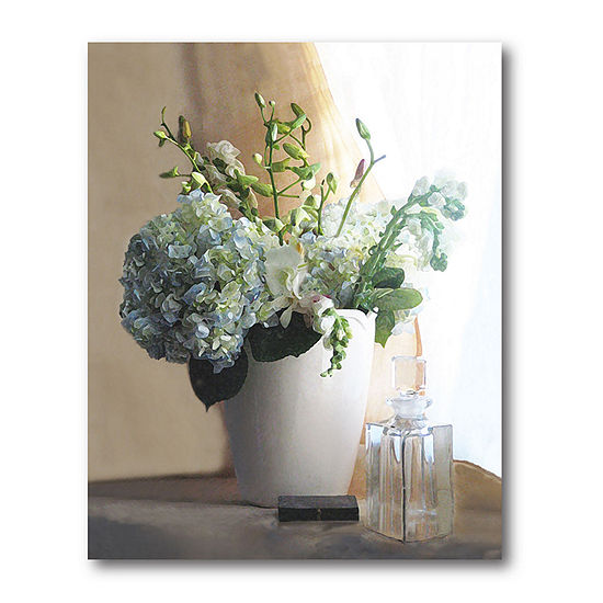 Courtside Market White Vase With Hydrangeas Canvas Art