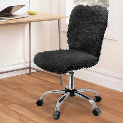 Faux Fur Task Adjustable Roll Chair