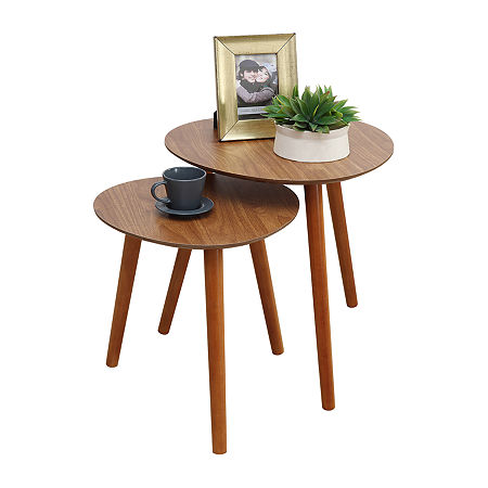 Oslo Living Room Collection Nesting Tables Set, One Size, Brown