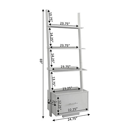 American Office And Library Collection 4-Shelf Bookcase, One Size, White