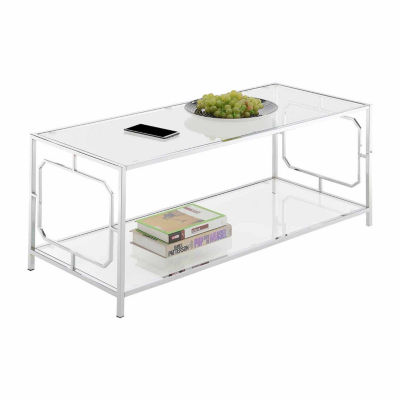Omega Living Room Collection Glass Coffee Table