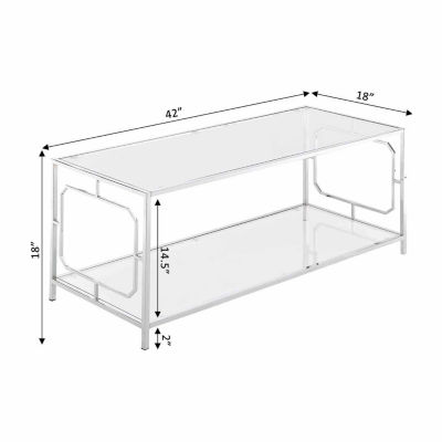 Omega Living Room Collection Glass Coffee Table